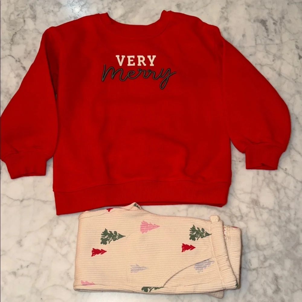 Cat & Jack Festive Red and Cream Bundle Set 4/5T